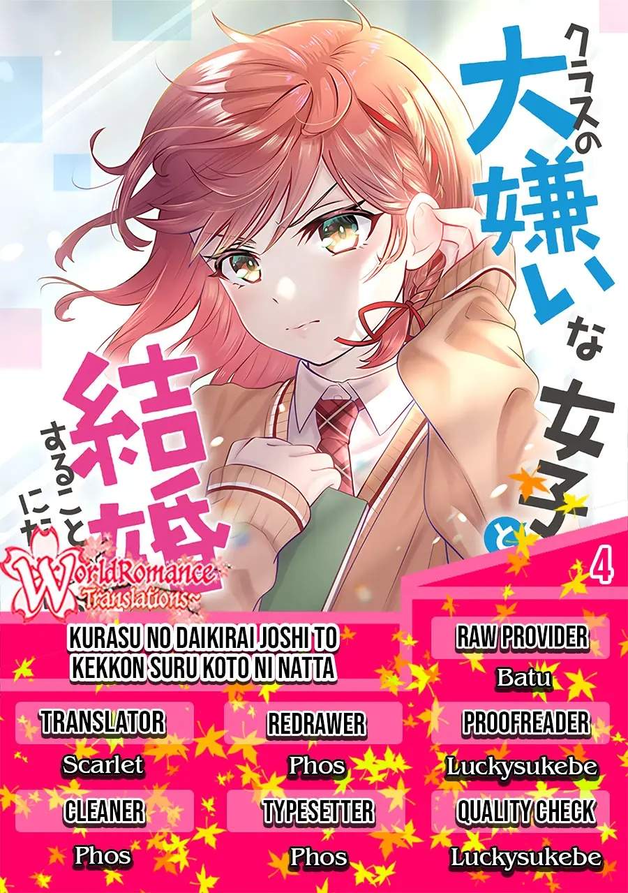 Kurasu no Daikirai na Joshi to Kekkon Suru Koto ni Natta Chapter 4