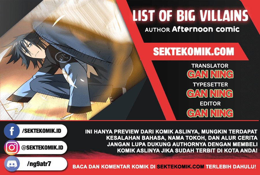 List of Big Villians Chapter 22