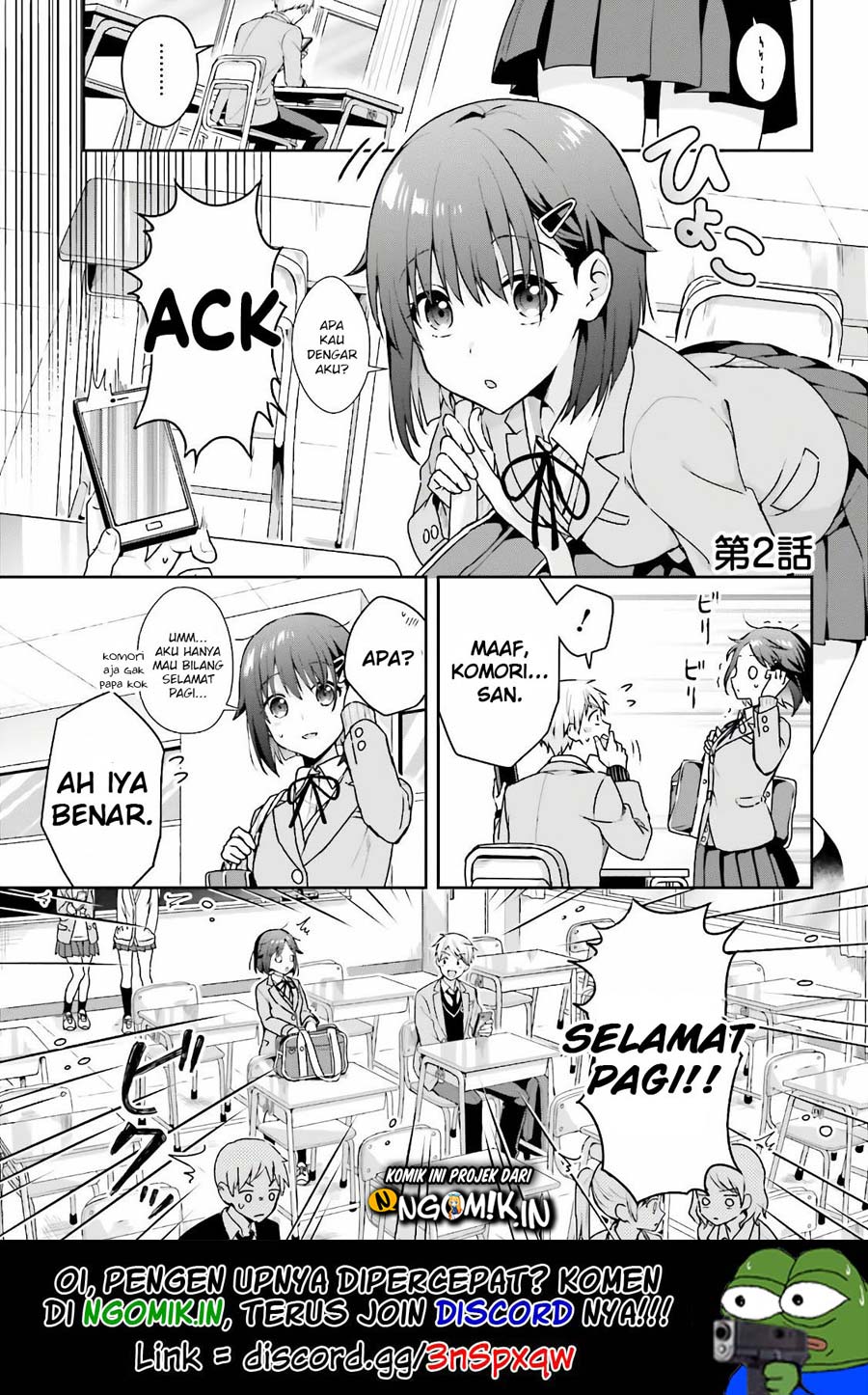 Koe no Chiisai Komori-san to Kuso Deka Oogoe no Oobayashi-kun Chapter 2