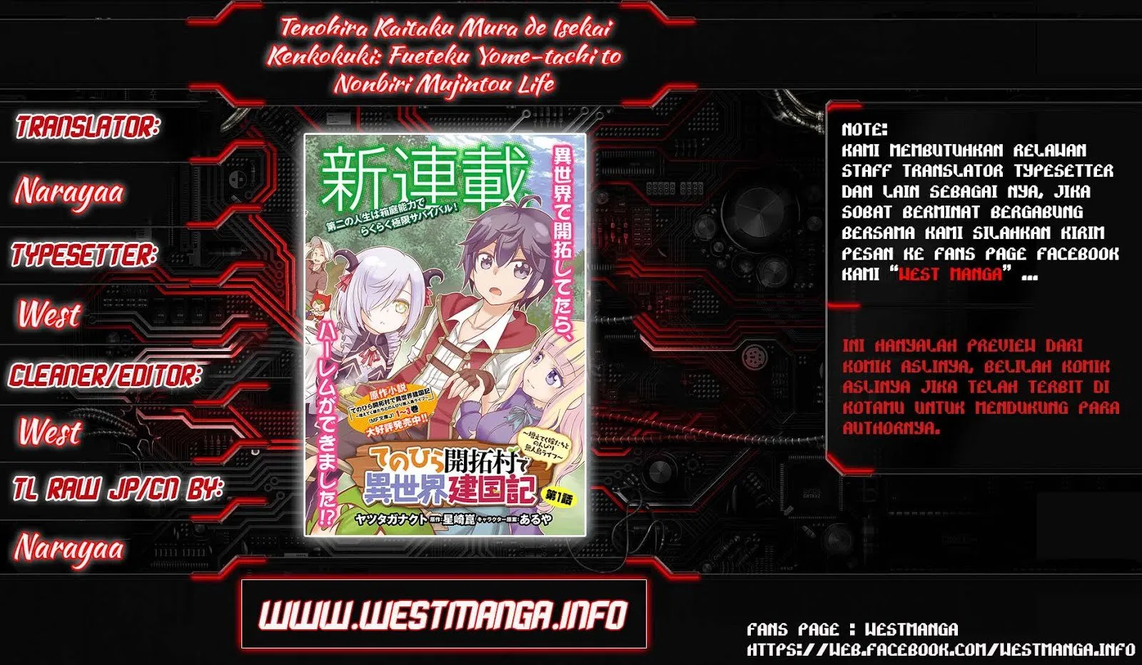 Tenohira Kaitakumura de Isekai Kenkouki ~Fueteku Yome-tachi to Nonbiri Mujintou Raifu~ Chapter 2