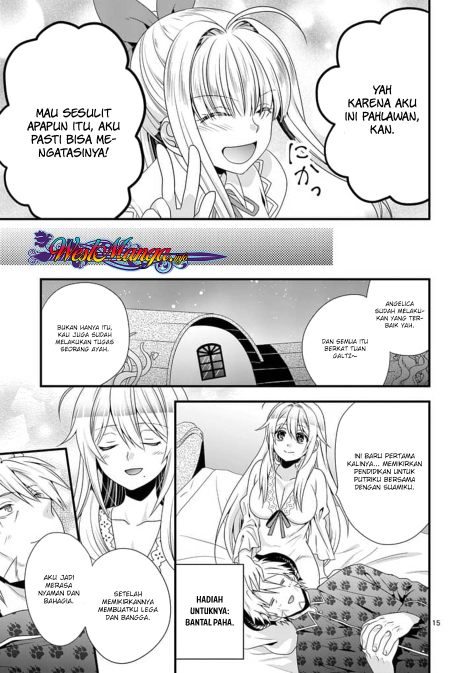 Maou Desu. Onna Yuusha no Hahaoya to Saikon Shita no de, Onna Yuusha ga Giri no Musume ni Narimashita. Chapter 14