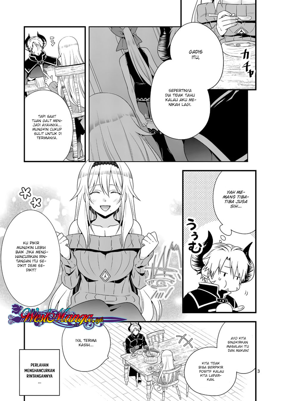 Maou Desu. Onna Yuusha no Hahaoya to Saikon Shita no de, Onna Yuusha ga Giri no Musume ni Narimashita. Chapter 3