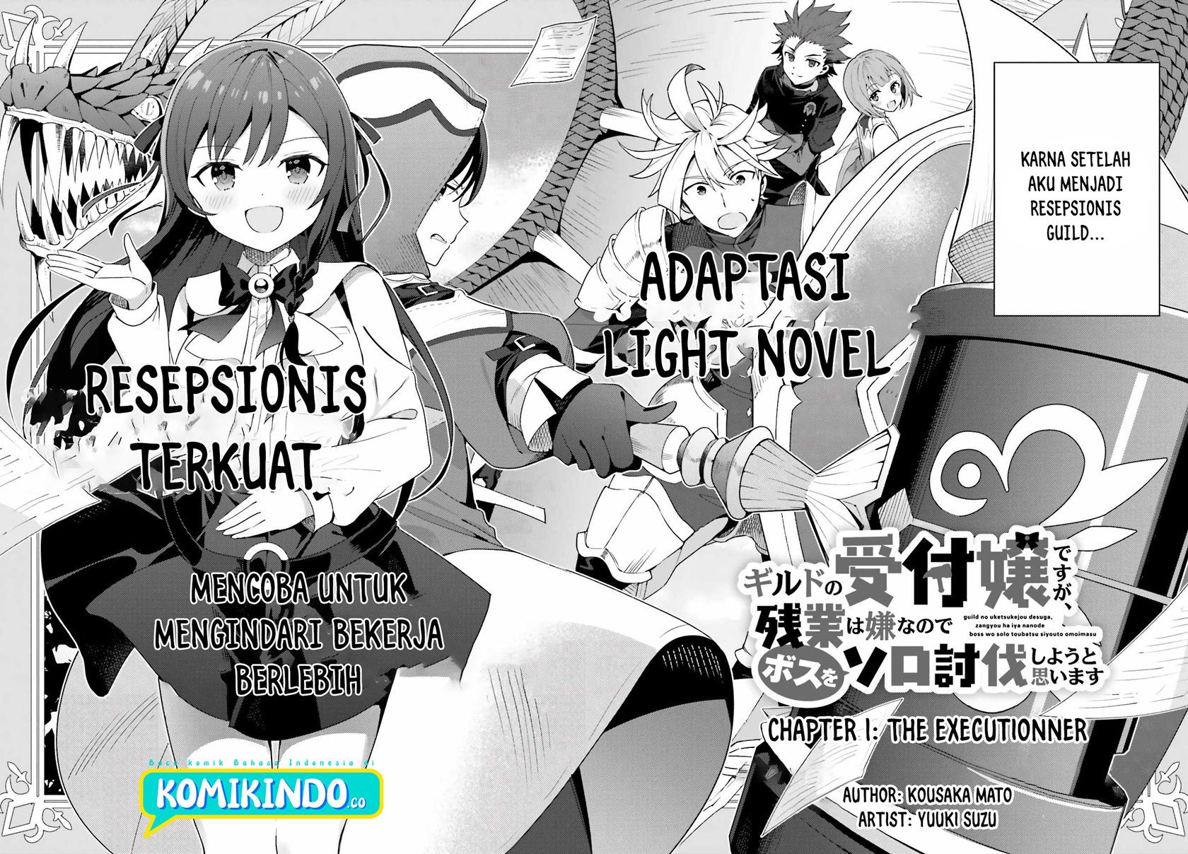 Guild no Uketsukejou Desu ga, Zangyou wa Iya Nanode Boss wo Solo Toubatsu Shiyou to Omoimasu Chapter 1