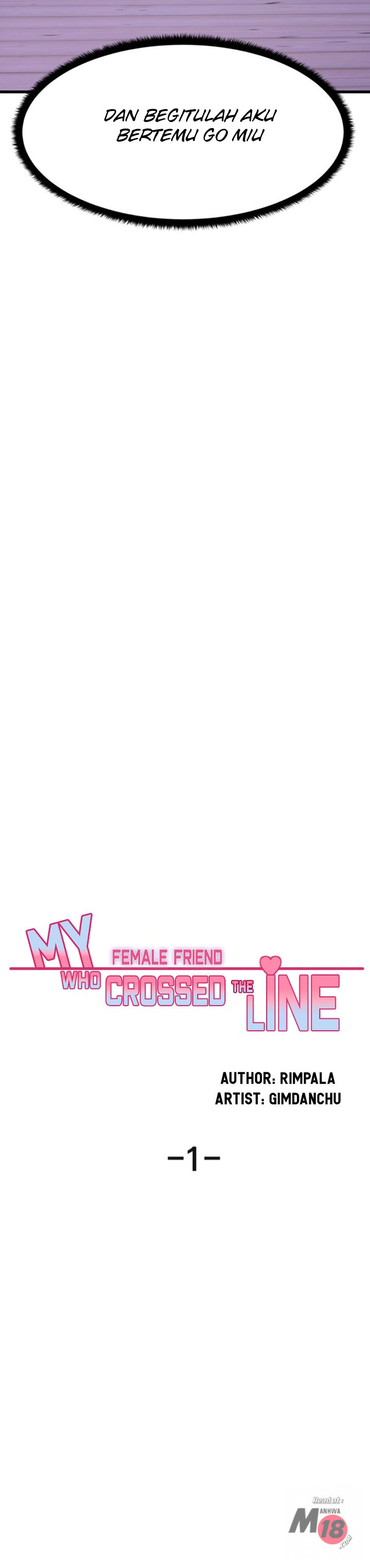 My Female Friend Who Crossed The Line Chapter 1