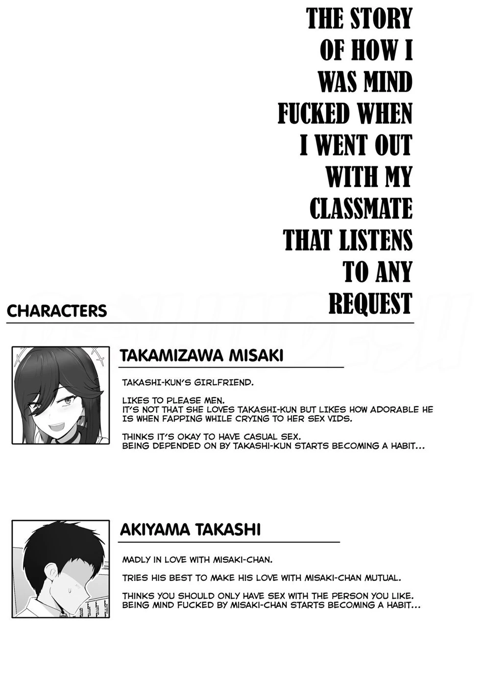 Donna Onegai demo Kiite Kureru Doukyusei to Tsukiattara Noumiso Hakai Sareta Ohanashi Chapter 1