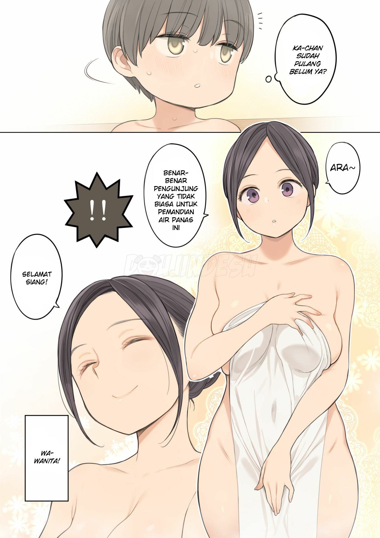Konyoku Onsen de Toshiue no Onee-san ni Ippai Shasei Sasete Morau Hanashi Chapter 1