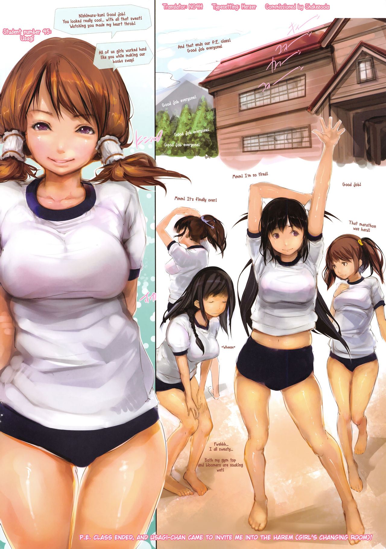 Ohigebon-32 Classmate Manko Note 7-kame Joukan Taiiku no Jugyou no Ato Classmate no Onnanoko-tachi ni Onnanoko ya Ase no Nioi de Munmun Muremure no Joshi Kouishitsu e Shoutai Saremashita