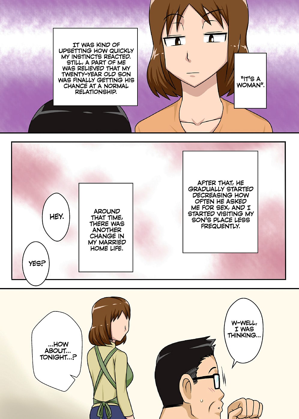 Toiu wake de Kaa-san to Kyou mo Bed no Uede, Hada o Awaseru Omo ni Hageshiku