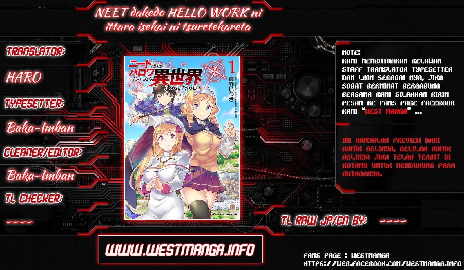 NEET dakedo Hello Work ni Ittara Isekai ni Tsuretekareta