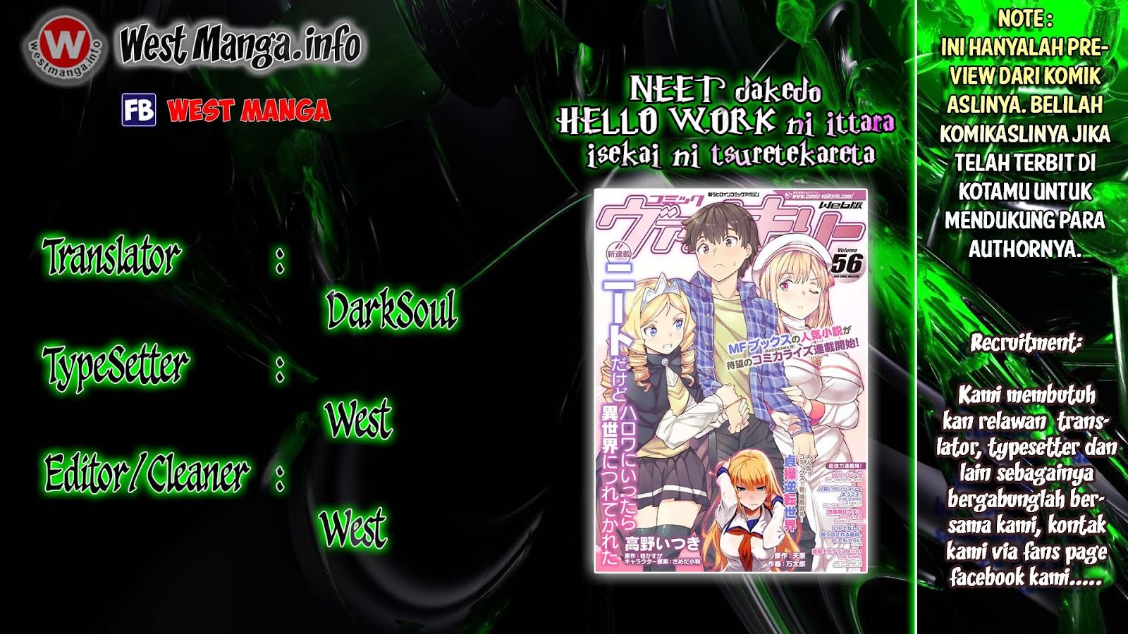 NEET dakedo Hello Work ni Ittara Isekai ni Tsuretekareta