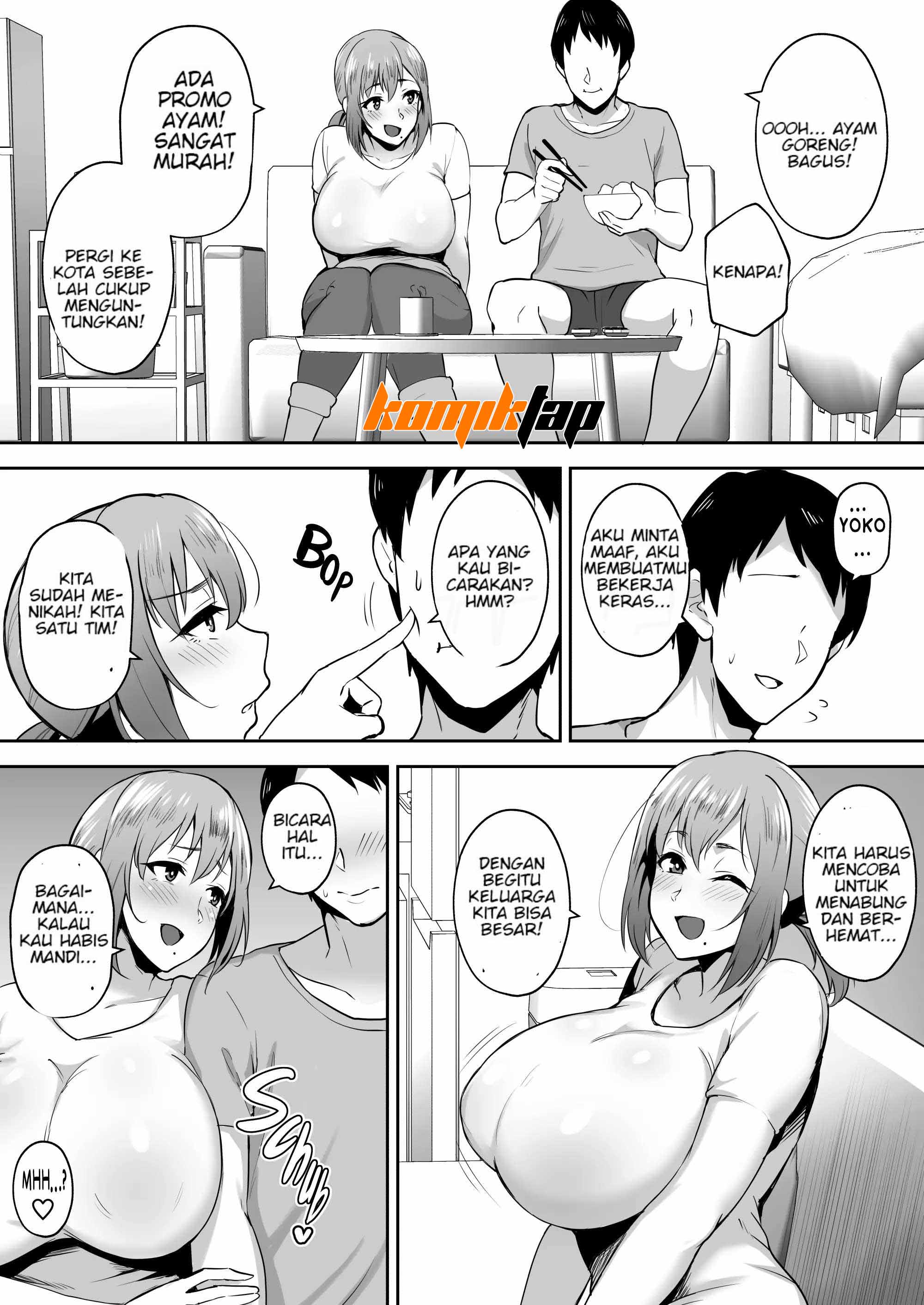 Netorareta Bakunyuu Genki Zuma Youko -Kaji Daikou saki de Toshishita Celeb no Onaho Zuma ni Saremashita- Chapter 1